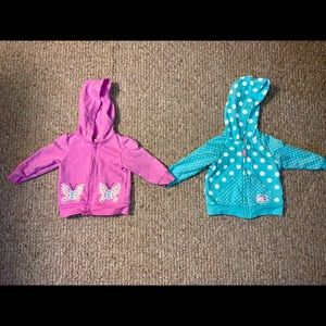 2 light weight baby girl jackets
